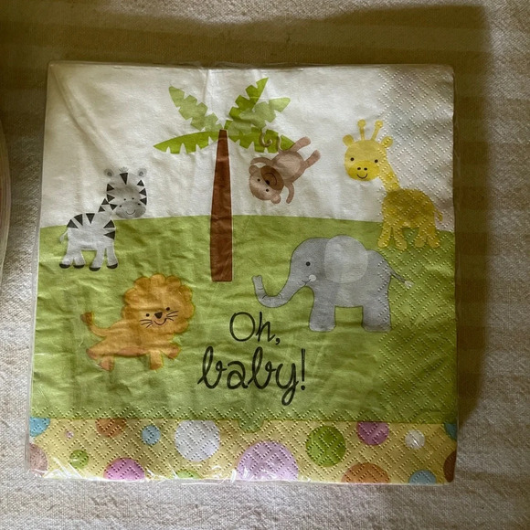 Safari Zoo Animal Plates & Napkins for Baby Shower - Picture 4 of 6